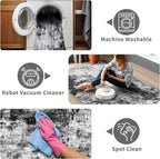 2x8 Washable Runner Rugs for Hallway: Easy-to-Clean Abstract Runners for - Image 4
