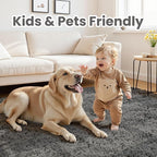5x7 Fluffy Shag Area Rugs for Living Room Bedroom: Soft Plush Carpet Grey | - Image 4