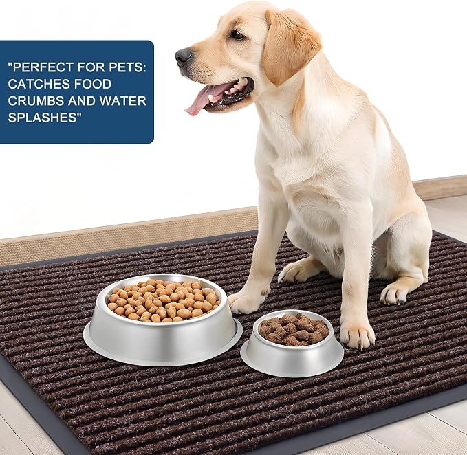 OLANLY 2-Pack Front Door Mats 47x23, Waterproof Heavy-Duty Doormats | Tan - Image 6