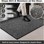Super Absorbent Front Door Mat, Non-Slip Washable Indoor Doormats, Low Profile - Image 3