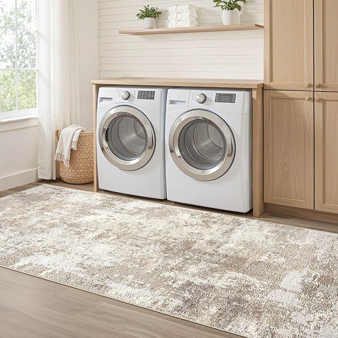 LOONGRUG Runner Rug 2x5 Washable Non-Slip Kitchen Neutral Modern Rug | Abstract - Image 7