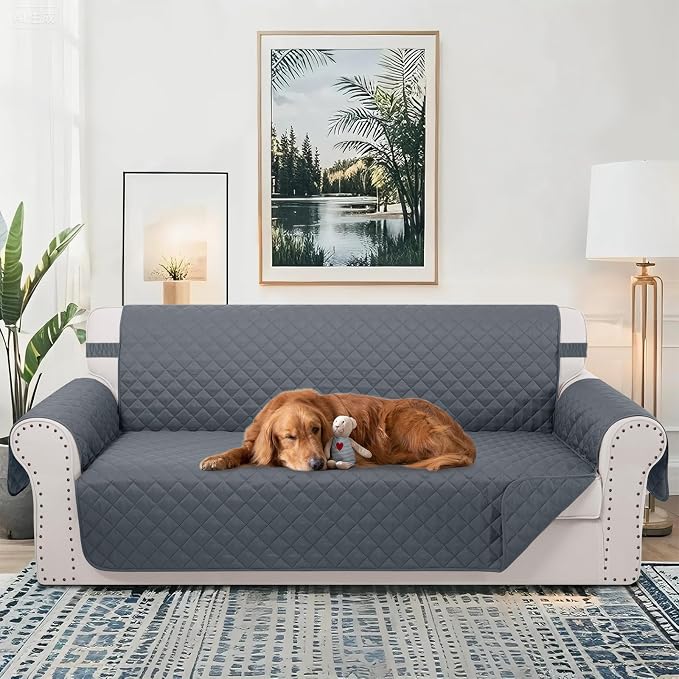 Reversible Couch Cover for 3 Cushion, Dark Blue | Couch Cover for Sofa - Image 2
