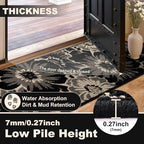 Findosom Hallway Runner Rug 2x7, Non Slip High-Low Textured Floral Washable - Image 3