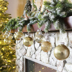Sea Team Shatterproof Clear Plastic Christmas Ball Ornaments Decorative Xmas Balls Baubles Set with Stuffed Delicate Decorations (100mm/3.94 inch 16-Pack, Gold)