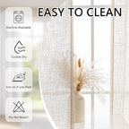 MYSKY HOME Linen Curtains 30 Inch Length - Image 8
