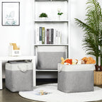 Bidtakay Extra Large Storage Baskets for Organizing 17x12x15.1 inch 3-Pack Fabric Closet Organizers Storage Bins with Handles Foldable Storage Baskets for Shelves Clothes XL-White&Grey