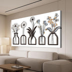 Canvas Wall Art Decor Large Modern Black and White Wall Art Decoratiions Abstract White Flower Wall Art Prints Large Art Work for Wall Decor Pictures for Living Room Home Office Decor 29" X 58"