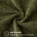 MIULEE Pack of 2 Couch Throw Pillow Covers 24x24 Inch Olive Green Farmhouse Decorative Pillow Covers with Stitched Edge Soft Chenille Solid Dyed Spring Pillow Covers for Sofa Bed Living Room
