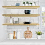 Sorbus Floating Shelves for Wall - 48 Inch Long Bathroom Shelves, Wall Decor for Bedroom, Kitchen, Living Room & Book Storage - Mounted Floating Shelf with Invisible Brackets (Maple Wood, 2 Pack)