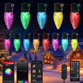 Brightown Smart C9 Christmas Lights Outdoor, 100 LED Christmas Color Changing Fairy Lights App Control, Music Sync, RGB, Shatterproof Connectable C9 String Lights for Tree House Indoor Xmas Decor