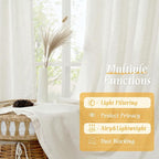 Light Filtering Natural Linen 63 Inch Length Curtains - Image 9