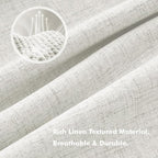 MIULEE 100% Blackout Linen Curtains 42 x 90 Inch Light Beige 2 Panels | Thermal - Image 3