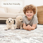 Beige Grey Washable Rugs 5x7 Area Rugs - Image 6