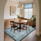GarveeHome Provence Area Rugs 9x12 Living Room, Botanical Grove Retro Blue - Image 4