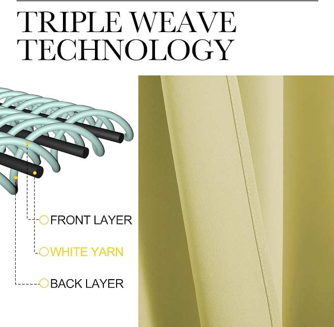 NICETOWN Blackout Curtains for RV Windows, Paler Yellow, 2 Panels, Room - Image 3