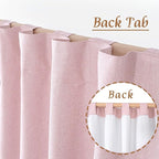 63 Inch Long 100% Blackout Linen Curtains 2 Panels - Image 6