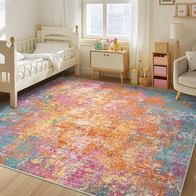 RELEANY Washable 10'x14' Abstract Area Rug - Image 2