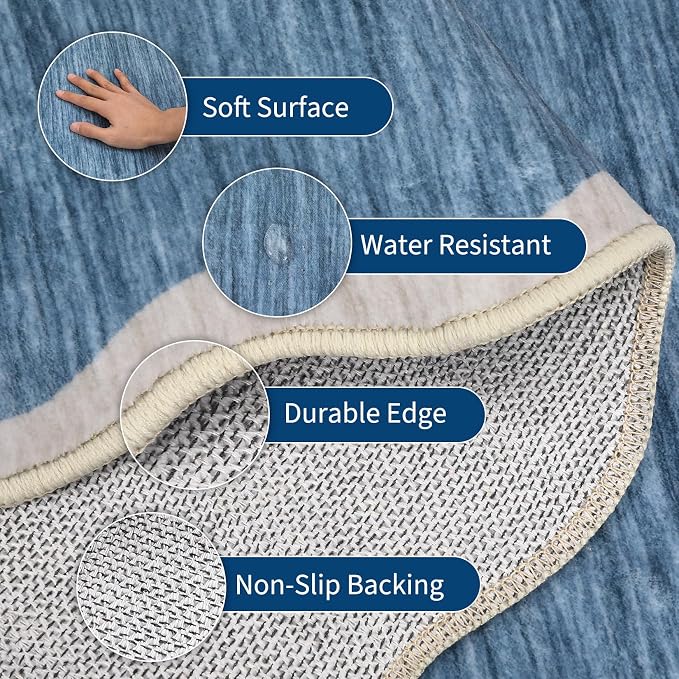 GarveeHome Scalloped Washable Runner Rugs 2x6 Non Slip Kitchen Rugs - Image 4
