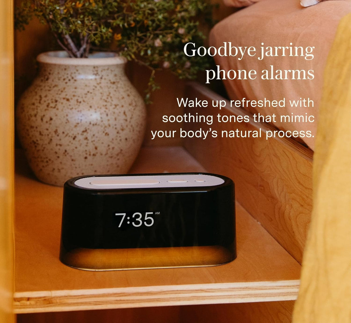 Loftie Alarm Clock with Sound Machine – Smart Alarm Clock with Light, White Noise, Bluetooth Speaker, Night Light Sound Machine, 100+ Sounds, Blackout Mode, No WiFi Mode, Optional Subscription -Coffee