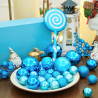 XmasExp 24ct Mini Christmas Ball Ornaments Shatterproof Christmas Ornaments Set Decorations for Xmas Tree Balls 30mm/1.18" (Light Blue)
