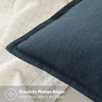 MIULEE Decorative Linen Pillow Covers 18x18 Inch Deep Blue | Boho Farmhouse​ - Image 2