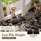Findosom Washable Area Rug 4x6, Non Slip High-Low Textured Floral Rugs - Image 3