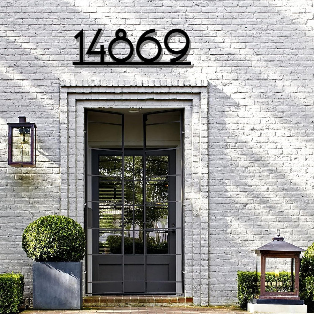 Personalized Metal House Number Sign for Outside Modern, Custom Large Outdoor Street Number Sign Address Number Plaque, Wall Art Decor Unique Handmade Housewarming Gift New Home Gift
