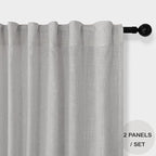 Gray Curtains 38 Inch Wide for Bedroom 2 Panel Set Back Tab Rod Pocket Semi - Image 2