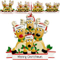 2025 Personalized Christmas Ornaments Family of 2/3/4/5/6/7/8,Custom Deer Christmas Ornaments Deorations with Names,Customized Xmas Ornament Tree Deorations,Personalized Xmas Ornament Gifts