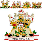 2025 Personalized Christmas Ornaments Family of 2/3/4/5/6/7/8,Custom Deer Christmas Ornaments Deorations with Names,Customized Xmas Ornament Tree Deorations,Personalized Xmas Ornament Gifts
