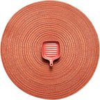 AHHFSMEI Round Braided Placemats Set of 4 Round Table Mats for Dining Tables Natural Woven Heat Resistant Place mats 15 Inch(Orange)