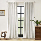 Natural Linen Pinch Pleated Full Blackout Curtains 94 Inch Long 2 Panels | by Twodrapes