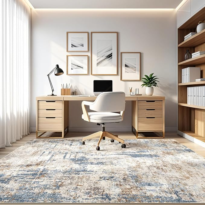 LOONGRUG 10x12 Area Rug Washable Large Neutral Modern Living Room Rug | - Image 7