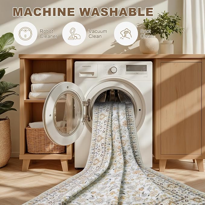 2x3 Area Rugs Living Room: Washable Vintage Rug - Image 6