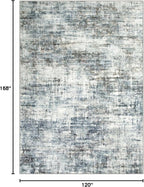 10x14 Area Rugs for Living Room: Washable Abstract Blue Multi Carpet | Non-slip - Image 2