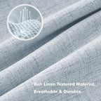 MIULEE 100% Blackout Linen Curtains 42 x 96 Inch Chambray Blue 2 Panels | - Image 3