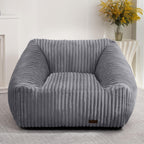 HABUTWAY Bean Bag Chair, Giant Bean Bag Chairs for Adults and Kids, Bean Bag Sofa, Lazy Floor Sofa, Faux Fur Beanbag Chair with Armrests for Living Room Bedroom (Grey)