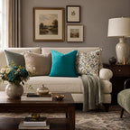 GIGIZAZA Teal Velvet Pillow Covers 24x24 Decorative Pillows Pack of 2 | Blue - Image 2
