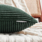 Fancy Homi Set of 2 Dark Green Lumbar Decorative Throw Pillow Covers 16x28 Inch - Image 3