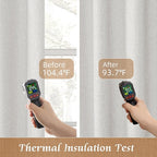 100% Blackout Natural Linen Curtains 78 Inches 2 Panels, 52 x 78 Inch | Linen - Image 4
