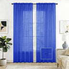 SpaceDresser Check Sheer Curtains 54 Inches Long by SpaceDresser