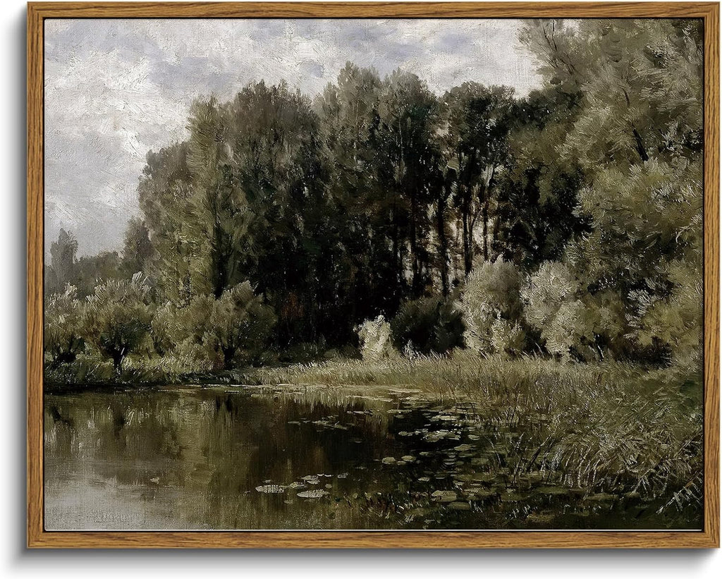 VIYYIEA Framed Canvas Wall Art Home Decor Vintage Landscape Botanical Prints Rustic Farmhouse Wall Decor Mid Century Modern Art Prints Nature Room Decor Wall Pictures for Living Room Bedroom 11x14in