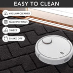 hicorfe Front Door Mat Outside Entrance,36"x59" Absorbent Muddy Dirt Resist Welcome Door Mats Outdoor Indoor,Stain and Fade Resistant,Non Slip Backing Entry Mat Doormat for Entryway(Charcoal)