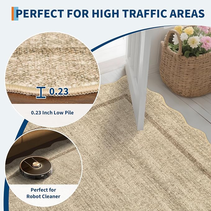 GarveeHome Scalloped Large Area Rug 10x13 Rug - Image 8
