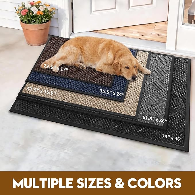 Front Door Mat, Heavy Duty Waterproof Doormat 73"x46", Stain Fade Resistant - Image 7