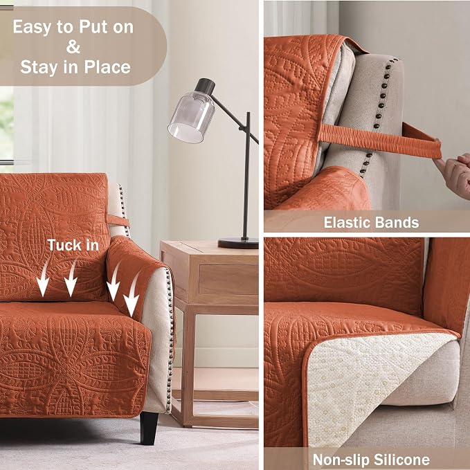 Quilted Grand Sofa Covers for 4 Cushion Couch, Couch Cover for Grand Sofa - Image 4