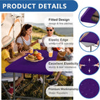 Spandex Table Cover for 6 Foot Rectangle Tables-4 Pack Dark Purple Outdoor Picnic Elastic Table Cover-Spandex Stretch Folding Table Cloths for Camping Dining Room Patio Kitchen Banquet Party