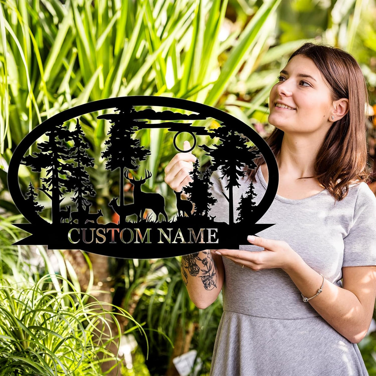 Personalized Deer Metal Cabin Sign | Custom Metal Sign | Personalized Camping Signs | Deer Hunter Gift | Custom Signs Outdoor Metal | Custom Family Name Sign | Cabin Decor | Porch Sign
