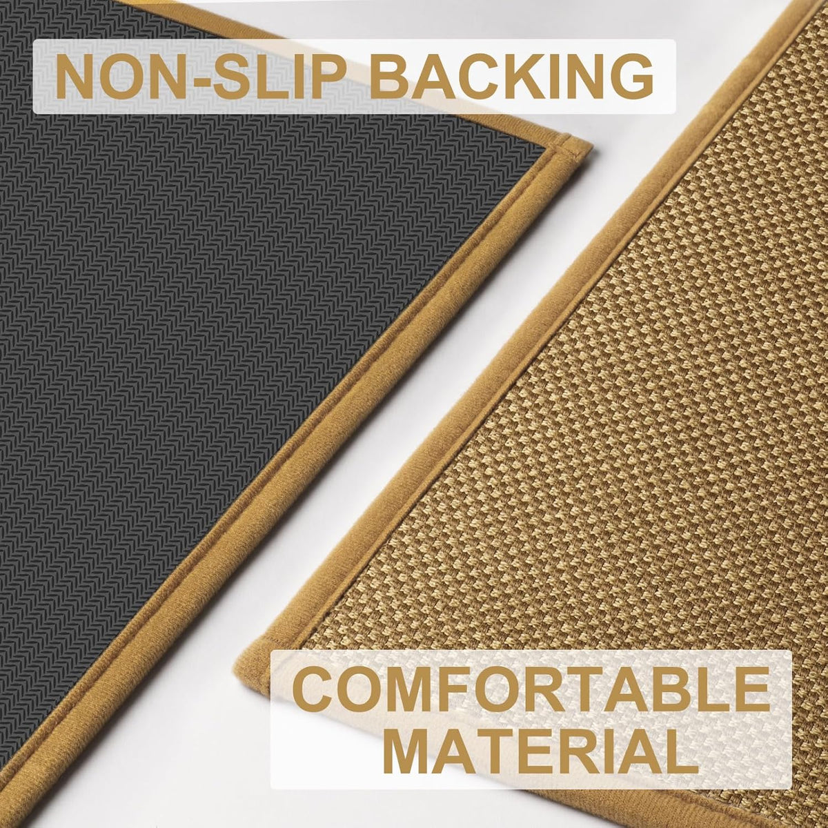 LEKEEPGO Door Mat 24"x47", Non Slip Door Mat Indoor Entrance, Rubber Backing Front Indoor Door mat Washable Absorbent Low-Profile Entryway Entry Resist Dirt Inside Door Mats, Light Brown