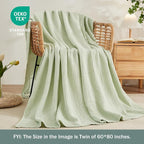 EMME Muslin Blankets for Adults Throw Blanket for Couch Breathable Gauze Soft - Image 2